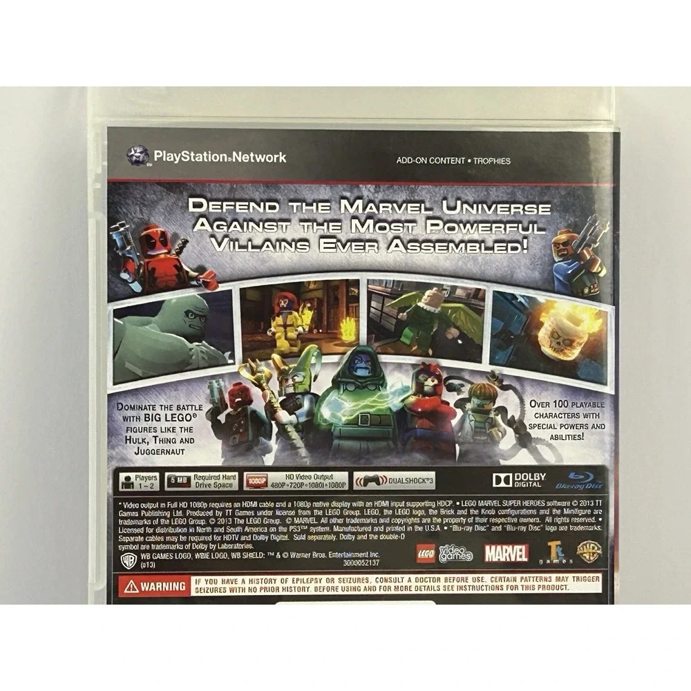 LEGO Marvel Super Heroes PS3 Game Complete CIB Disc Excellent Untested 2013